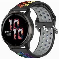 Geageaus 22mm Regenbogen Armband Kompatibel mit Samsung Galaxy Watch 3 45mm/Galaxy Watch 46mm/Gear S3 Classic Frontier für Herren Damen(22mm,Schwarzer/Regenbogen) von Geageaus