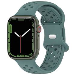 Geageaus Armbänder kompatibel mit Apple Watch 38/40/41/42/44/45/49mm für Damen Herren, Silikon Armband für Apple Watch Series 8 7 6 5 4 3 2 1 SE,Ultra (42/44/45/49mm,Grun) von Geageaus