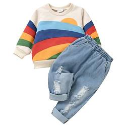 Geagodelia Baby Jungen Kleidung Outfit Babykleidung Set Sweatshirt Top + Jeans Hose Neugeborene Weiche Babyset NT-366 (6-9 Monate) von Geagodelia