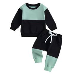 Geagodelia Baby Jungen Kleidung Set Langarmshirt und Hose Herbst Winter Bekleidungssets Neugeborenen Set Kleinkinder Outfits (B 01- Schwarz, 0-6 Monate) von Geagodelia