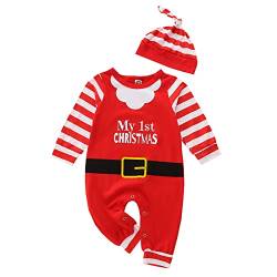 Geagodelia Baby Jungen Mädchen Strampler Overall Weihnachten Outfit Kleidung Weihnachtsoutfit Babykleidung Neugeborene Weiche Babyset My First Christmas (Rot 01 - Weihnachtsmann, 12-18 Monate) von Geagodelia