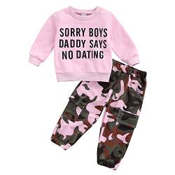 Geagodelia Baby Kinder Mädchen Kleidung Outfit Babykleidung Kinderkleidung Set Langarmshirt Top + Camouflage Hose Neugeborene Weiche Babyset (Sorry Boys, 5-6 Jahre) von Geagodelia