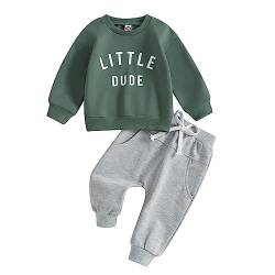 Geagodelia Baby Kleidung Set Jungen Hose und Sweatshirt Langarmshirt Winter Bekleidungssets für Kleinkinder Baby Jungen Outfits Lässig Winterkleidung (A 01- Dunkelgrün, 6-12 Months) von Geagodelia