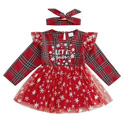 Geagodelia Baby Mädchen Weihnachten Kleid Outfit Prinzessin Weihnachtskleid Weihnachtsoutfit Langarm Babykleidung Neugeborene Weiche Kleidung My First Christmas (Rot 16, 6-9 Monate) von Geagodelia