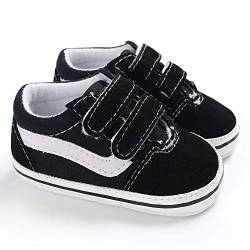 Geagodelia Baby Schuhe Krabbelschuhe Hausschuhe Lauflernschuhe Jungen Foot Chucks Sneaker Babyschuhe 6-12 Monate Geschenk Baby Kleidung 0-6 Monate (Schwarz, 12-18 Monate) von Geagodelia