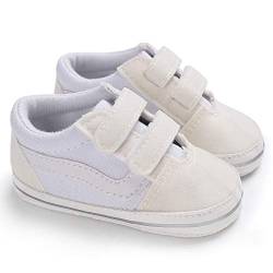 Geagodelia Baby Schuhe Krabbelschuhe Hausschuhe Lauflernschuhe Jungen Foot Chucks Sneaker Babyschuhe 6-12 Monate Geschenk Baby Kleidung 0-6 Monate (Weiß, 0-6 Monate) von Geagodelia