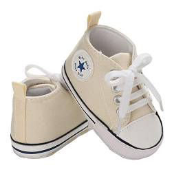 Geagodelia Baby Schuhe Krabbelschuhe Hausschuhe Lauflernschuhe Jungen Foot Chucks Sneaker Babyschuhe Baby Kleidung 0-6 Monate (Weiß, 12-18 Monate) von Geagodelia
