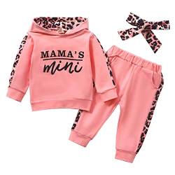 Geagodelia Babykleidung Set Baby Mädchen Kleidung Outfit Langarm Kapuzenpullover Top + Hose Neugeborene Kleinkinder Weiche Babyset Mama's Mini (Pink 725, 18-24 Monate) von Geagodelia