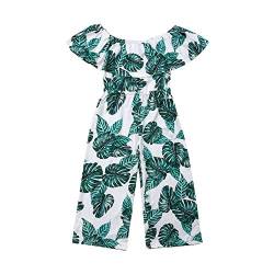 Geagodelia Kinder Mädchen Jumpsuit Sommer Hosenanzug Schulterfrei Playsuit Sommer Einteilg Overalls Outfits (Grün, 7-8 Jahre) von Geagodelia