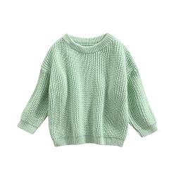 Geagodelia Kleinkinder Baby Oversized Pullover Mädchen Jungen Grobmaschig Strickpullover Herbst Winter Warm Gestrickt Pulli Oberteil Knitted Jumper Sweater (Hellgrün, 12-18 Monate) von Geagodelia