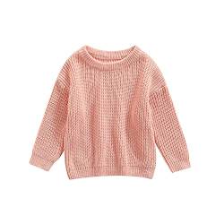 Geagodelia Kleinkinder Baby Oversized Pullover Mädchen Jungen Grobmaschig Strickpullover Herbst Winter Warm Gestrickt Pulli Oberteil Knitted Jumper Sweater (Pink, 3-4 Jahre) von Geagodelia