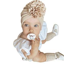 Geagodelia Turban Baby Mädchen Neugeboren Stirnband Haarband Knoten Mütze Sommer Stretch Schleife Headwear Kleinkind (Beige Turban, OneSize) von Geagodelia