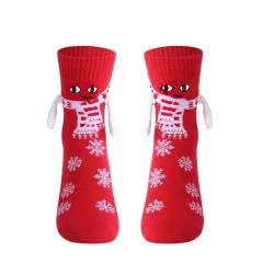 Geagodelia Weihnachtssocken Lustige Magnetische Socken mit Händen Hand in Hand Holding Socks Kleine Weihnachtsgeschenke für Frauen Männer Freundin Freunde Paare Kinder Familie (Rot, One Size) von Geagodelia