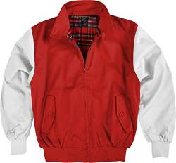 Original GearUp® Harrington Jacke English Style in 12 verschiedenen Designs wählbar Farbe Rot/Weiß Größe M von Gear Up