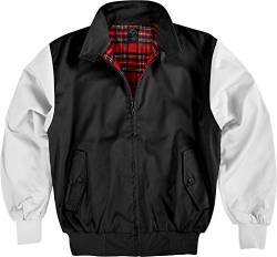 Original GearUp® Harrington Jacke English Style in 12 verschiedenen Designs wählbar Farbe Schwarz/Weiß Größe L von Gear Up