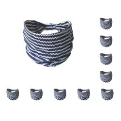10 Set Stirnbänder Böhmische Haarbänder breite Krempe Bandana Zubehör Turban Kopftücher Geschenke für Radfahren Yoga Marineblau Welle, Stil 42 von Geardeangloow