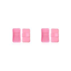 2 x Universal-Reinigungsmatte für Damen, Lidschatten, Make-up-Pinsel, Reinigungsmatte, Zuhause, Hotel, Ankleidezimmer, wiederverwendbar, Silikon, Kosmetikbedarf, Rosa von Geardeangloow