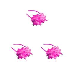 3 Set von Hochzeit Feder Blume Stirnband Mädchen Party Bankett Haarband Damen Cosplay Kostüm Kopf Zubehör Dekoration Rose Rot von Geardeangloow