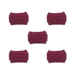 5 x warme Haarbänder, gestrickte Stirnband, Wollmütze, Wintermütze, gedrehte, elastische Kappen, Kopfbedeckung, Haarschmuck, Damen, Mädchen, Violett-Rot von Geardeangloow