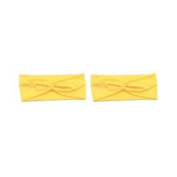 Elastisches Stirnband für Mädchen, athletisch, einfarbig, atmungsaktiv, für Yoga, Sport, Schweißband, Strand, Urlaub, Kopfbedeckung, Gelb, 2 Stück von Geardeangloow