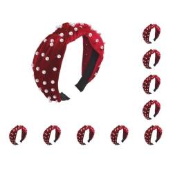 Flanell-Stirnband, rutschfest, mehrfarbig, Vintage-Kopfschmuck, gute Elastizität, für Damen und Mädchen, Rot, 10 Stück von Geardeangloow