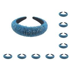 Haarbänder mit Glitzer-Perlen, flexibel, Barock-Stil, Haarstyling, Stirnbänder für Damen, fluoreszierendes Blau, 10 Stück von Geardeangloow