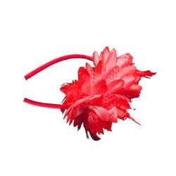 Haarreif für Damen, mit Feder, Kunstblumen, Ornament, Bankett, romantisches Haarband, Cosplay, Kostüm, Kopfzubehör, Rot von Geardeangloow