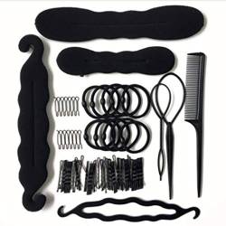 Haarspange für Damen und Mädchen, Styling-Werkzeug-Set, Haarnadel, Kopfbedeckung, Haarschmuck, Dutt, Donut-Maker, Flechtwerkzeug-Set von Geardeangloow