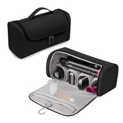 Gearific Reisetasche für Dyson/Shark Flexstyle, PU wasserdichte tragbare Reisetasche mit Haken zum Aufhängen, Tragetasche, kompatibel mit Shark Flexstyle/Dyson Airwrap Complete Styler (schwarz) von Gearific