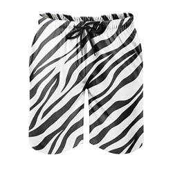 GeauDoup Zebra Muster Badehose für Herren Jungen Badeshorts Kurz Schnelltrockend Boardshorts Beachshorts Strandshorts Sporthose Swim Shorts Multicolor L von GeauDoup