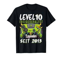 10 Jahre Level 10 Freigeschaltet Legendar Seit 2013 Kinder T-Shirt von Geburtstag Gamer Kleidung Videospiele Liebhaber