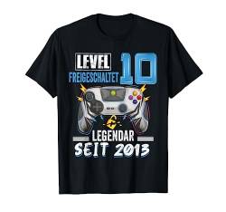 10 Jahre Level 10 Freigeschaltet Legendar Seit 2013 Kinder T-Shirt von Geburtstag Gamer Kleidung Videospiele Liebhaber