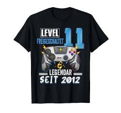 11 Jahre Level 11 Freigeschaltet Legendar Seit 2012 Kinder T-Shirt von Geburtstag Gamer Kleidung Videospiele Liebhaber