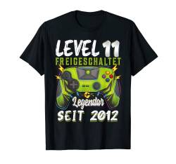 11 Jahre Level 11 Freigeschaltet Legendar Seit 2012 Kinder T-Shirt von Geburtstag Gamer Kleidung Videospiele Liebhaber