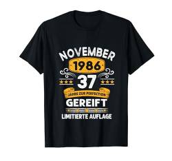 37 Geburtstag November 1986 Deko Lustig 37. Geburtstag T-Shirt von Geburtstag Geschenke Männer Frauen BoredMink