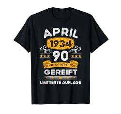 April 1934 Lustige Geschenke 90. Geburtstag Mann Frau T-Shirt von Geburtstag Geschenke Männer Frauen BoredMink