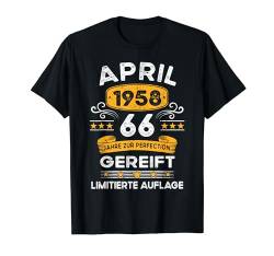 April 1958 Lustige Geschenke 66. Geburtstag Mann Frau T-Shirt von Geburtstag Geschenke Männer Frauen BoredMink