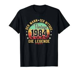 Herren 39. Geburtstag Geschenk Mann Mythos Legende Vintage 1984 T-Shirt von Geburtstag Geschenke Männer Frauen BoredMink