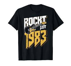40. Geburtstag Rockt Seit 1983 Jahrgang Rock Mann Frau Cool T-Shirt von Geburtstag Geschenkideen Rock Musik Rocker 2022