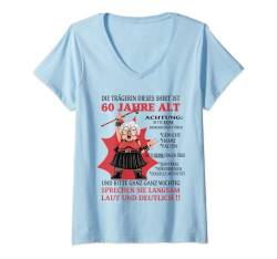 Damen Die Dame ist 60 Jahre alt Geburtstag Frau lustig Frauen T-Shirt mit V-Ausschnitt von Geburtstag Geschenkideen & Birthday Women Geschenk