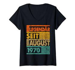 Damen Legendär Seit September 1970 54. Geburtstag Vintage T-Shirt mit V-Ausschnitt von Geburtstag Herren und Männer SaiGon