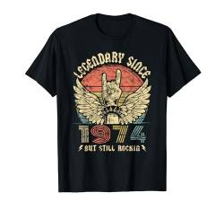 Legendary Since 1974 Vintage Retro Rock Herren Damen T-Shirt von Geburtstag Legendary since Classic Rock Legend