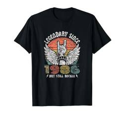 Legendary Since 1986 Vintage Retro Rock Herren Damen T-Shirt von Geburtstag Legendary since Classic Rock Legend
