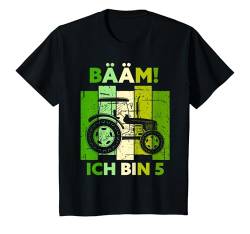 Kinder Bääm! Ich bin 5 Fünf Jahre Junge 5. Geburtstag Traktor T-Shirt von Geburtstag Sprüche & Geschenke