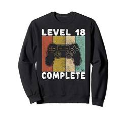 Herren 18. Geburtstag Jungen Gamer Level 18 Complete Sweatshirt von Geburtstag T-Shirts Kinder & Erwachsene by KaMi