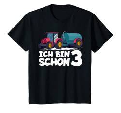 Kinder 3. Geburtstag Junge Ich bin schon 3 Jahre Traktor Tracker T-Shirt von Geburtstags Kinder Design für Jungen & Mädchen