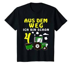 Kinder 4. Geburtstag Junge Ich bin schon 4 Jahre Traktor Trecker T-Shirt von Geburtstags Kinder Design für Jungen & Mädchen