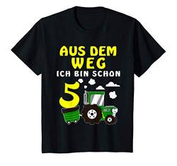 Kinder 5. Geburtstag Junge Ich bin schon 5 Jahre Traktor Trecker T-Shirt von Geburtstags Kinder Design für Jungen & Mädchen