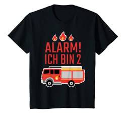 Kinder Feuerwehr Feuerwehrauto 2 Jahre Jungen 2. Geburtstag T-Shirt von Geburtstags Kinder Design für Jungen & Mädchen