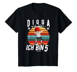 Kinder Fußball Geburtstagsshirt 5 Jahre Junge 5. Geburtstag Dabbing T-Shirt von Geburtstags Kinder Design für Jungen & Mädchen